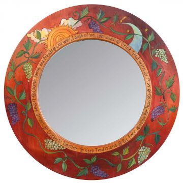 Sticks Grapevine Large Round Mirror