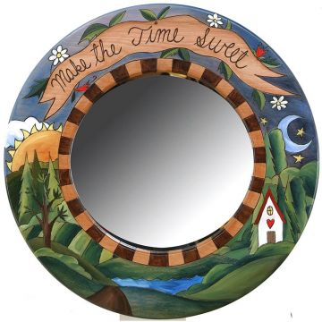Sticks Make the Time Sweet Round Mirror