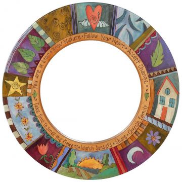 Sticks Follow Your Heart Icons Round Mirror