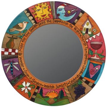 Sticks Seize the Day Icons Round Mirror