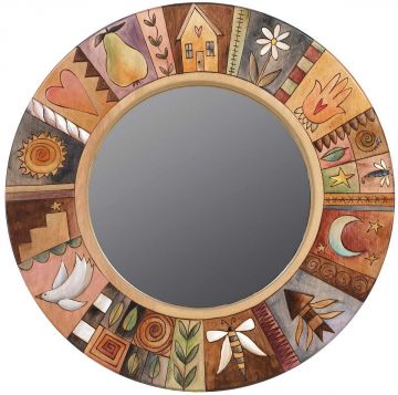 Sticks Muted Round Mirror