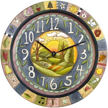 Sticks Rolling Hills Round Wall Clock