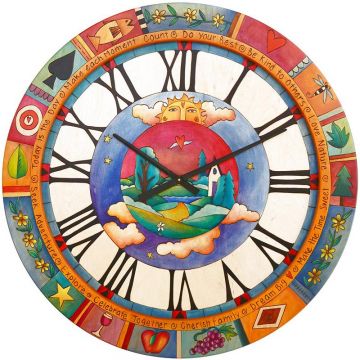 Sticks Sunset Round Wall Clock