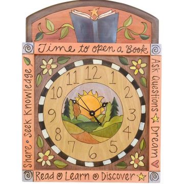 Sticks Open a Book Square Wall Clock