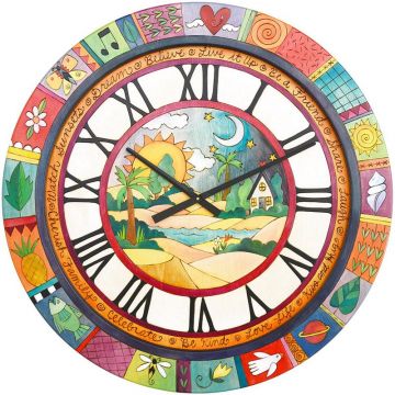 Sticks Beach Life Round Wall Clock