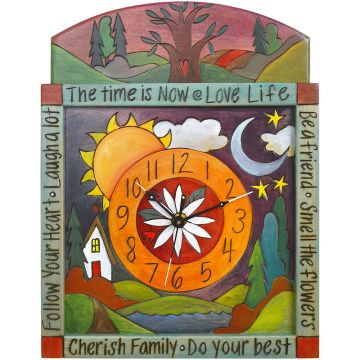 Sticks Sunset Square Wall Clock