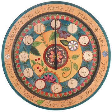 Sticks Floral Doily Round Clock