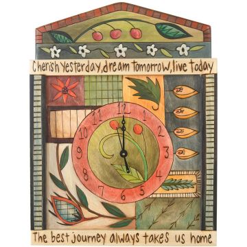 Patchwork Spring Square Wall Clock
