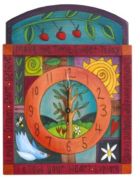 Sticks Patchwork Nature Square Wall Clock