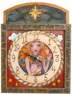 Sticks Mermaid Square Wall Clock