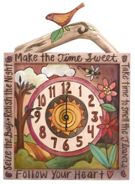 Cozy Nature Square Wall Clock with Bird