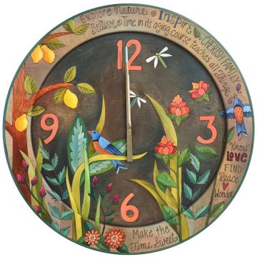 Sticks Night Garden Round Wall Clock