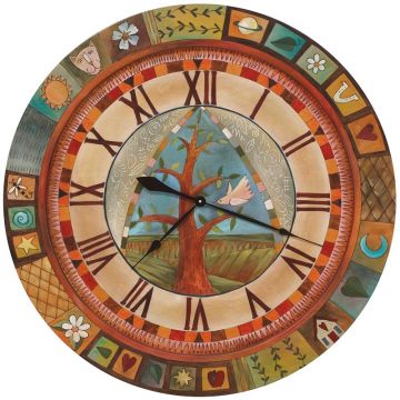 Sticks Tree Pattern Round Wall Clock