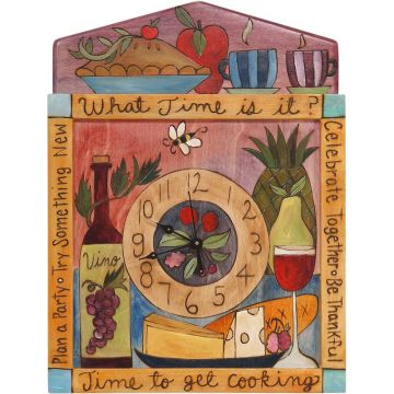 Sticks Get Cooking Square Wall Clock