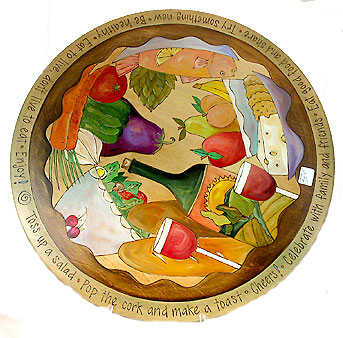 Fresh Veggies, Cheese & Wine Lazy Susan