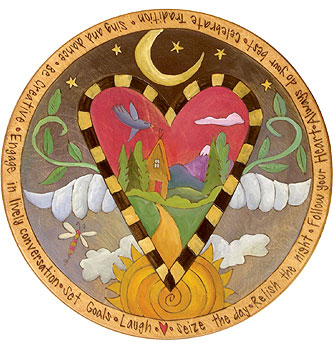 Checker Border Heart Landscape Lazy Susan