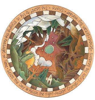 Four Seasons Mountain Landscape Lazy Susan