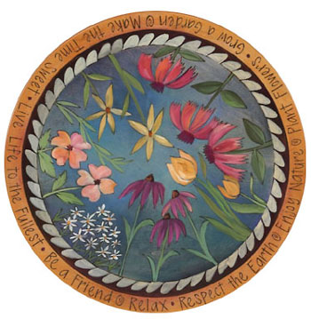 Blue Wildflower Garden Lazy Susan