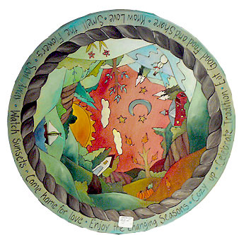 Seasonal Green Landscape Lazy Susan