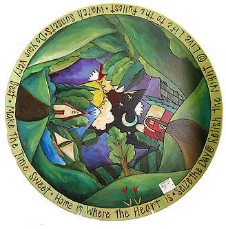 Day and Night Landscape Lazy Susan