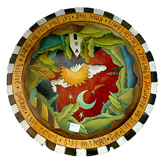 Checker Border Landscape Lazy Susan