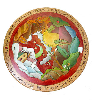 Seasonal Red Landscape Lazy Susan