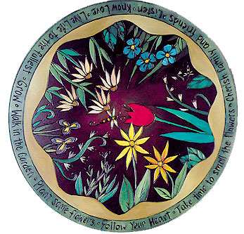 Midnight Floral Garden Lazy Susan