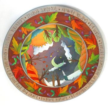 Vermont Four Seasons with Leaf Border Lazy Susan