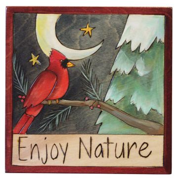 Enjoy Nature Winter Cardinal Plaque