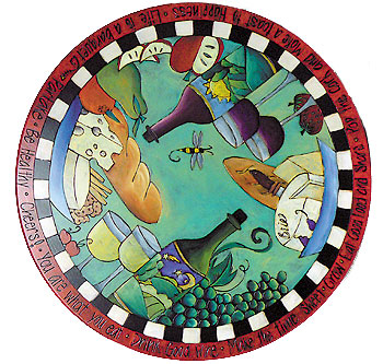 Teal Food & Wine Lazy Susan