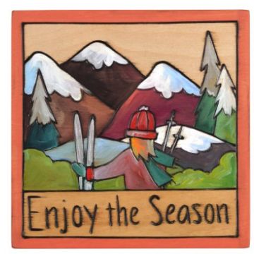 Enjoy the Season Winter Skier Plaque