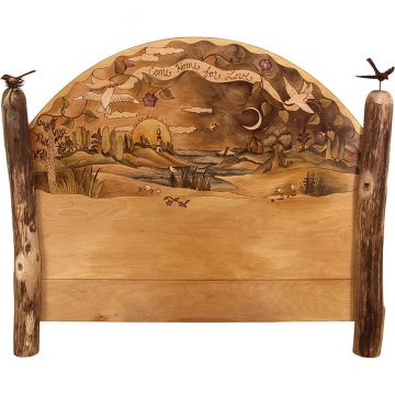 Sticks Natural Wood Queen-Bed