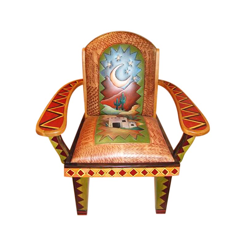 Painted Leather Arm Chair