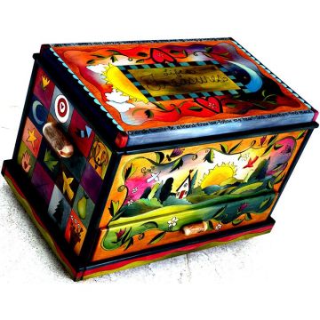 Sticks Wood Trunk Chest with Drawer