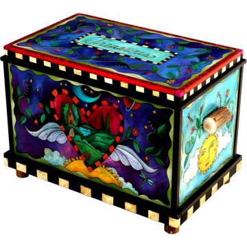 Dusk + Dawn Painted Wood Chest