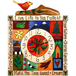 Sticks Painted Wood Clocks